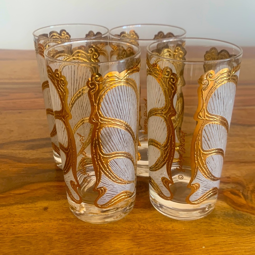 Vintage Georges Briard Tall Glass Set of 4